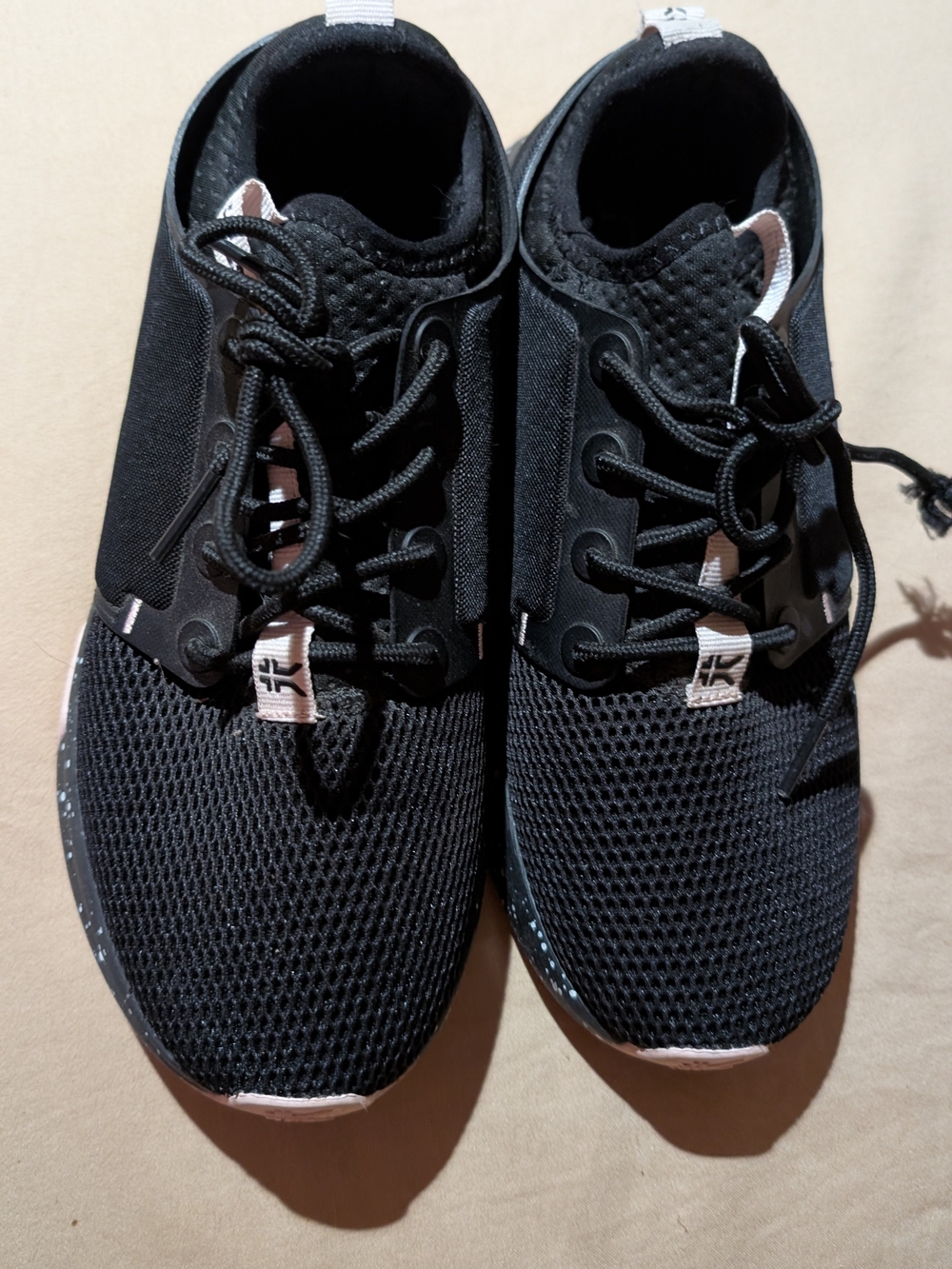 KURU Women’s Black Mesh Athletic Sneakers with Subtle White Accents